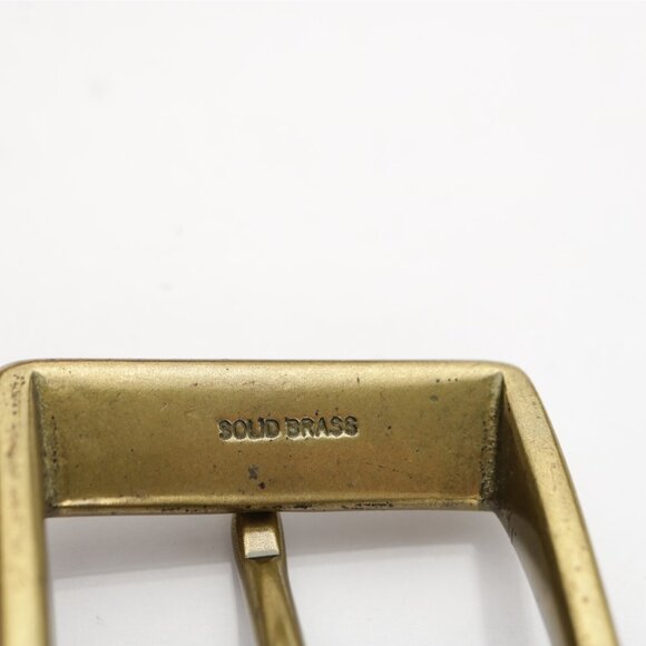 Torino USA Mens Belt Size 44 Black Leather Tan Inlay 1 1/2" Width Brass Buckle - Picture 10 of 16